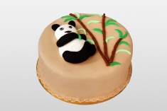 Tort z pandą i bambusem