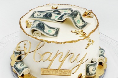 Tort z dolarami
